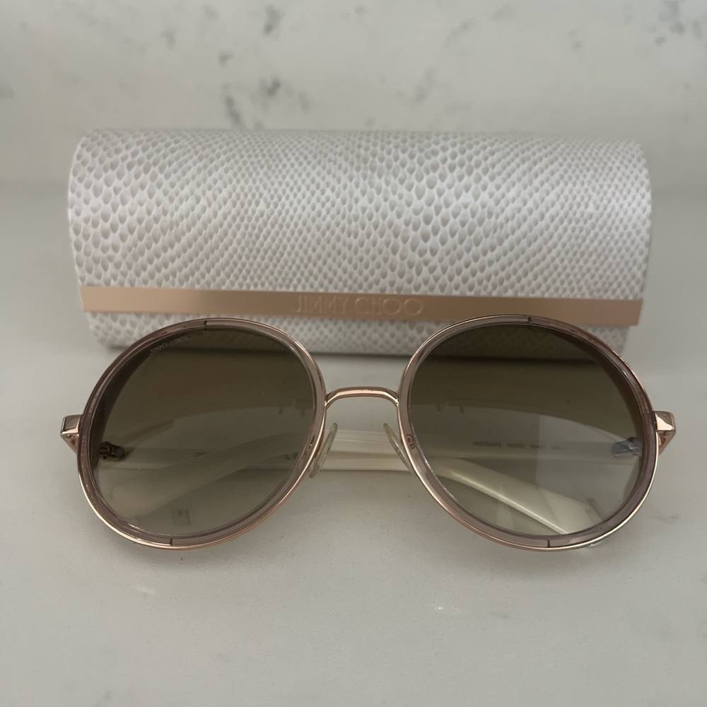 Jimmy Choo White and Gold Sunglasses - Picture 2 of 3